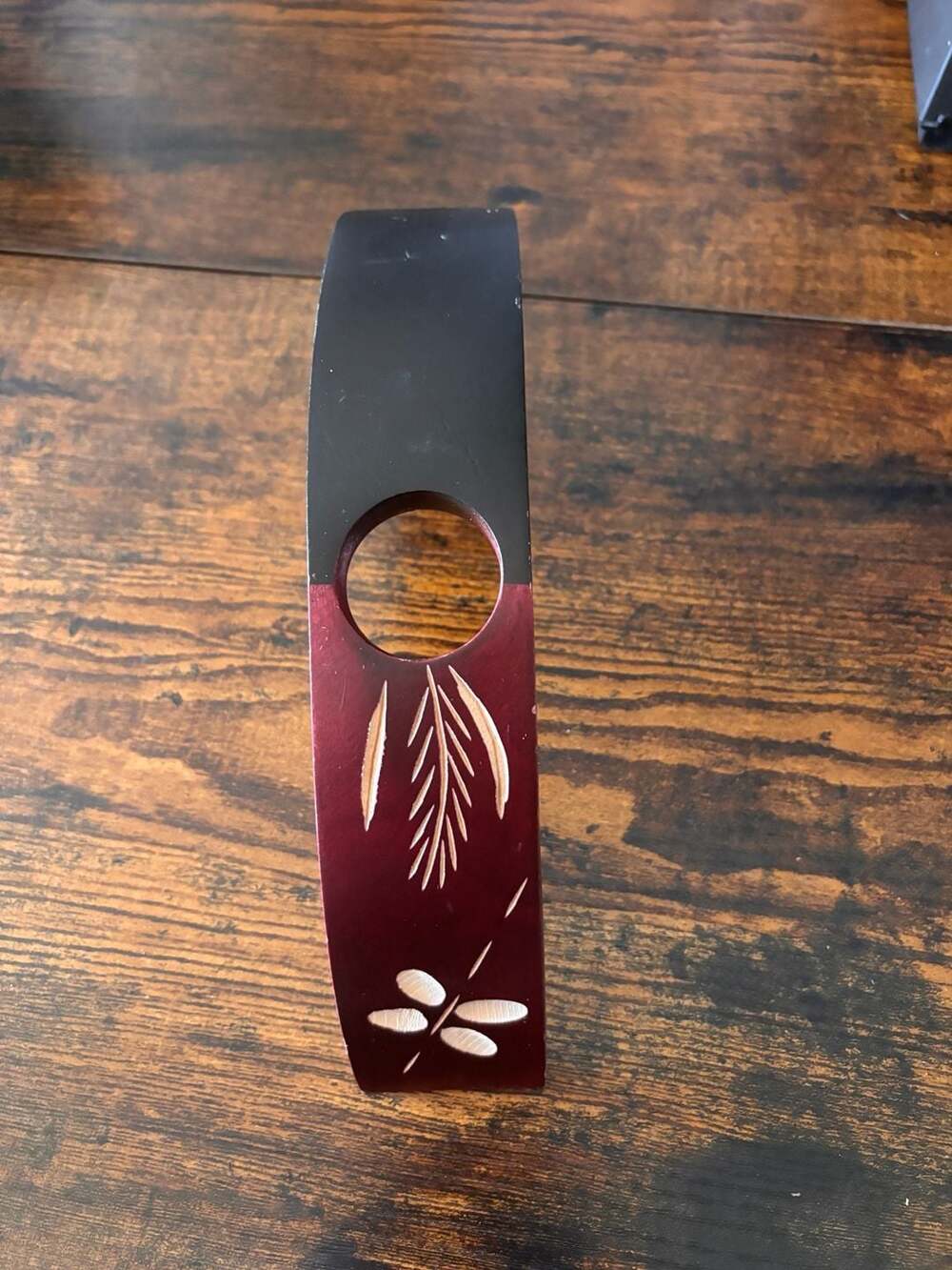 Handmade Decorative Carved Wood Wine Bottle Holder